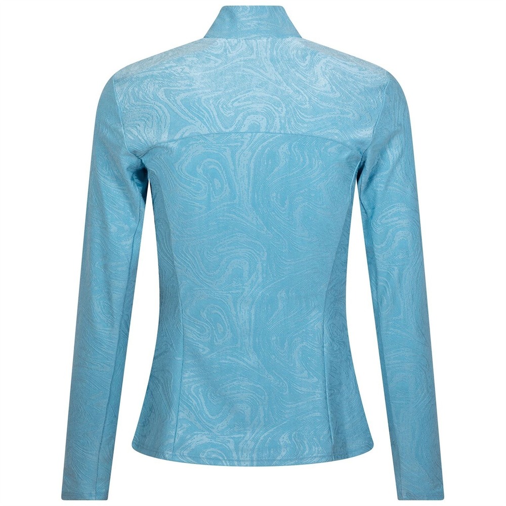 Foray Golf Womens Textured Full Zip Layering Blue Size m